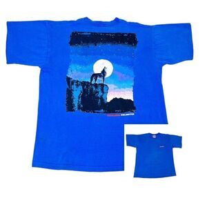 Vintage 90s Marlboro Unlimited T-Shirt One Size Blue Pocket Tee Single Stitch